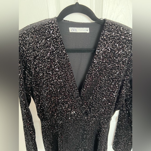Zara Limited Edition Sequined Velvet Dress - Picture 3 of 5